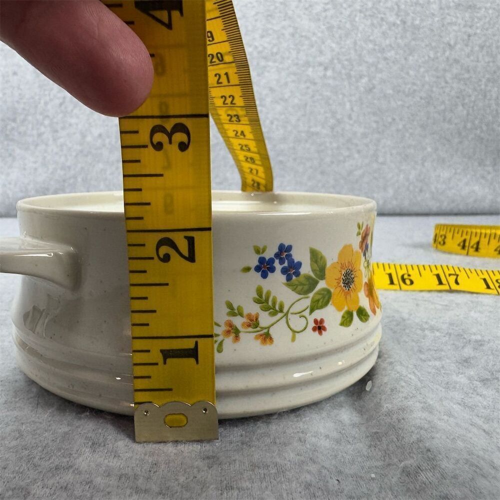 Vintage Sweet Flowers Stoneware Mini Casserole Dish with Lid Floral Pattern - Picture 7 of 7
